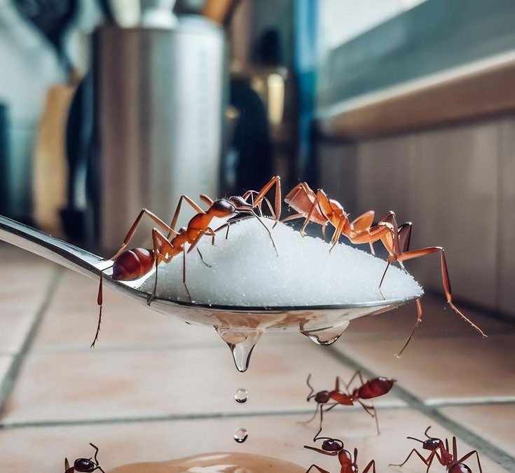 sisa makanan membuat semut berkerumun
