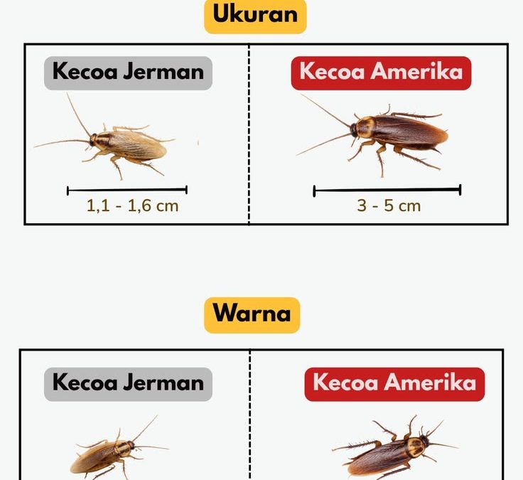 perbedaan kecoa jerman dan kecoa amerika